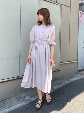 ワンピース ドレス パープル 紫色系 コーディネート Zozotown