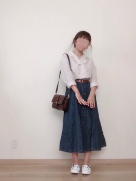 「GRL」｜「アイテム（モカシン/デッキシューズ）」を使った、名波  凪さん（レディース・157cm）の夏コーディネート