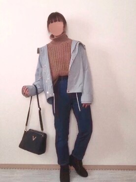 「RETRO GIRL（レトロガール）のアイテム（マウンテンパーカー）」を使った、名波  凪さん（レディース・157cm）の秋コーディネート