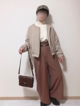 「DRESKIP（ドレスキップ）のアイテム（ノーカラージャケット）」を使った、名波  凪さん（レディース・157cm）の冬コーディネート