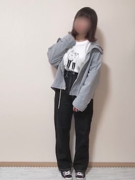 「RETRO GIRL（レトロガール）のアイテム（マウンテンパーカー）」を使った、名波  凪さん（レディース・157cm）の春コーディネート