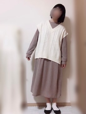 「DRESKIP（ドレスキップ）のアイテム（ワンピース/ドレス）」を使った、名波  凪さん（レディース・157cm）の冬コーディネート