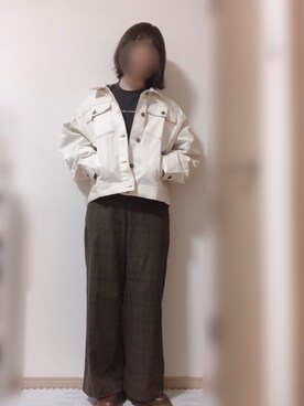 「chocomee（チョコミー）のアイテム（ジャケット/アウター）」を使った、名波  凪さん（レディース・157cm）の春コーディネート