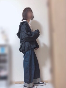 「Honeys（ハニーズ）のアイテム（マウンテンパーカー）」を使った、名波  凪さん（レディース・157cm）の春コーディネート