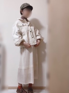 「chocomee（チョコミー）のアイテム（ジャケット/アウター）」を使った、名波  凪さん（レディース・157cm）の春コーディネート