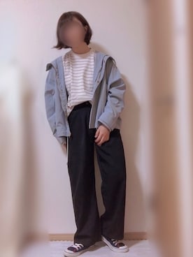 「RETRO GIRL（レトロガール）のアイテム（マウンテンパーカー）」を使った、名波  凪さん（レディース・157cm）の春コーディネート