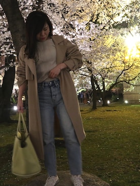 「ADAM ET ROPE'（アダムエロペ）のアイテム（トレンチコート）」を使った、ma_chanさん（レディース・153cm）の春コーディネート