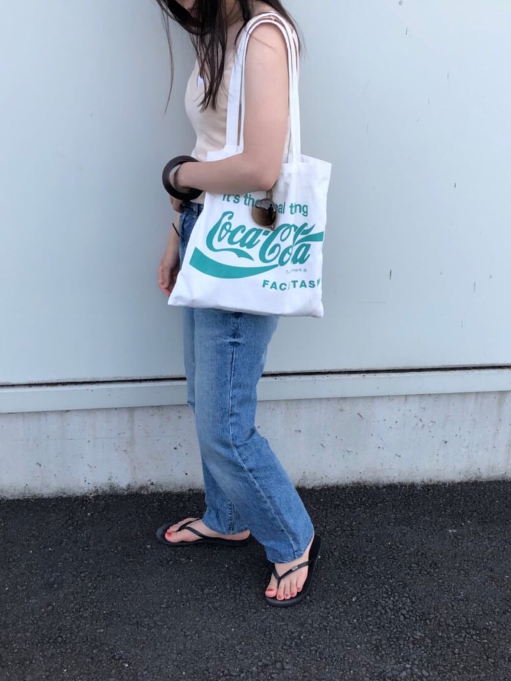 「海、海コーデ」｜「GUのアイテム（デニムパンツ、ブルー系）」を使った、ma_chanさん（レディース・153cm）の夏コーディネートの1枚目の写真
