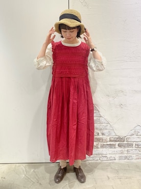 Samansa Mos2 サマンサ モスモス レディース のワンピース ドレス レッド 赤色系 フリル コーディネート Zozotown