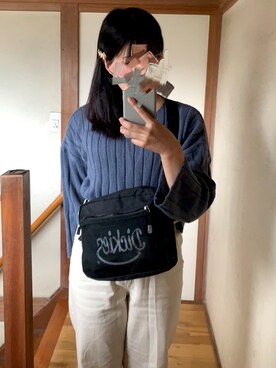 「tiptop（ティップトップ）の[丈が選べる]【web限定アイテム】セミワイドハイウェストデニム（デニムパンツ、ホワイト系）」を使った、まみさん（レディース・162cm）の秋コーディネート