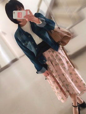 「Honeys」｜「アイテム（デニムジャケット）」を使った、らぶさん（レディース・150cm）の春コーディネート