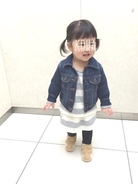 「babygap」｜「アイテム（スウェット）」を使った、♡koha♡さん（キッズ・80cm）の冬コーディネート