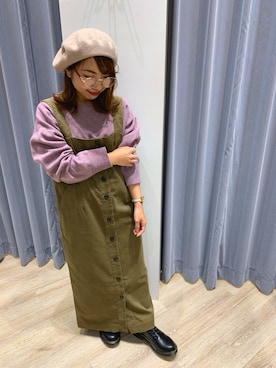 「Te chichi TERRASSE（テチチテラス）のアイテム（ハンチング/ベレー帽）」を使った、ばなおさん（レディース・142cm）の秋コーディネート