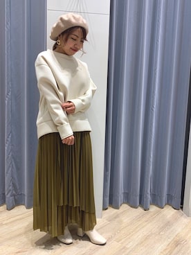 「Te chichi（テチチ）のアイテム（ハンチング/ベレー帽）」を使った、ばなおさん（レディース・142cm）の秋コーディネート