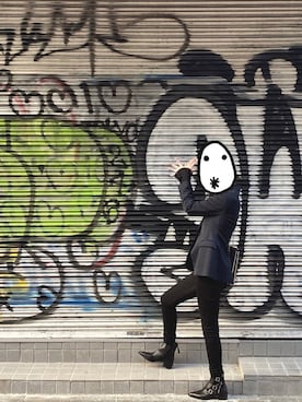 「Burberry London（バーバリーロンドン）のアイテム（テーラードジャケット、ブラック系）」を使った、nicoさん（レディース）の春コーディネート