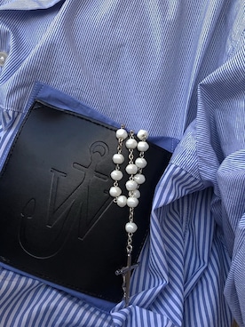 「チェコでの思い出のアイテム（ネックレス、ホワイト系）」を使った、nicoさん（レディース）の春コーディネート