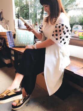 「Re.Verofonna（ヴェロフォンナ）のアイテム（ジャケット/アウター）」を使った、YUHINOさん（レディース・156cm）の春コーディネート