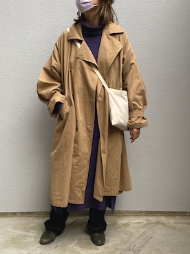 「Libra Cue（リブラ キュー）のアイテム（トレンチコート）」を使った、ヤスカタフクさん（レディース・166cm）の春コーディネート