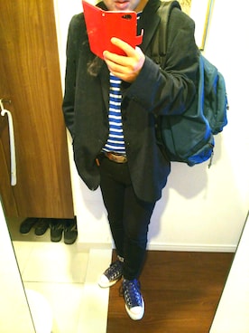 「UNIQLO（ユニクロ）のWOMEN ウルトラストレッチジーンズ（デニムパンツ）」を使った、Jigenさん（メンズ・168cm）の春コーディネート