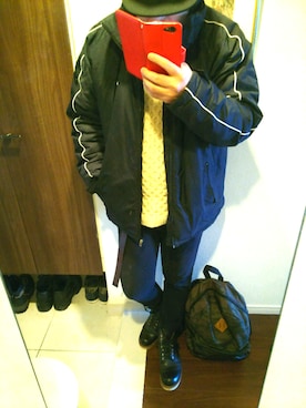 「FILSON（フィルソン）のアイテム（キャップ）」を使った、Jigenさん（メンズ・168cm）の冬コーディネート