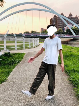 「RAGEBLUE（レイジブルー）のアイテム（Tシャツ/カットソー、ホワイト系）」を使った、Kaku wearさん（メンズ・176cm）の春コーディネート