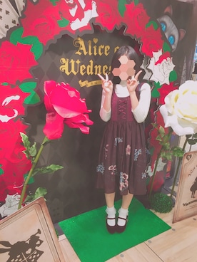 「axes femme（アクシーズファム）のアイテム（ジャンパースカート）」を使った、なつはさん（レディース・152cm）の夏コーディネート