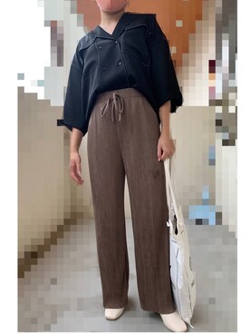 「w closet（ダブルクローゼット）のスクエアトゥブーツ（ブーツ）」を使った、ぽんさん（レディース・151cm）の秋コーディネート