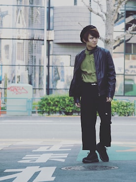 「アイテム（ハンチング/ベレー帽）」を使った、TSUKAKOSHIさん（メンズ・165cm）の春コーディネート