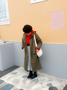 「スプリングSENSEOFPLACE」｜「アイテム（その他アウター）」を使った、ひらの まなみさん（レディース・160cm）の春コーディネート