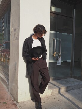 「5cm（ファイブシーエム）のアイテム」を使った、Lap Tangさん（メンズ・182cm）の春コーディネート