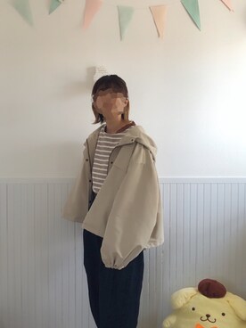 「kutir（クティール）のアイテム（マウンテンパーカー）」を使った、やなぎさん（レディース・158cm）の春コーディネート
