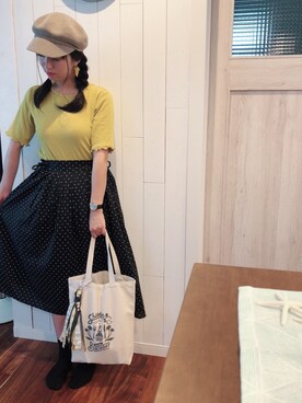 「abcd（ナシ）のアイテム（帽子）」を使った、ｍii*さん（レディース・156cm）の冬コーディネート