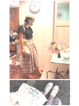 「cepo（セポ）のアイテム（トートバッグ）」を使った、ｍii*さん（レディース・156cm）の夏コーディネート