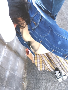 「abcd（ナシ）のアイテム（キャップ）」を使った、ｍii*さん（レディース・156cm）の春コーディネート