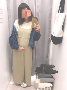 「ジージャン」｜「アイテム（オールインワン・サロペット）」を使った、ｍii*さん（レディース・156cm）の春コーディネート