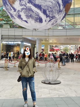 「ADLIB（アドリブ）のアイテム（パンツ）」を使った、MY NAME IS FISHさん（レディース・155cm）の春コーディネート