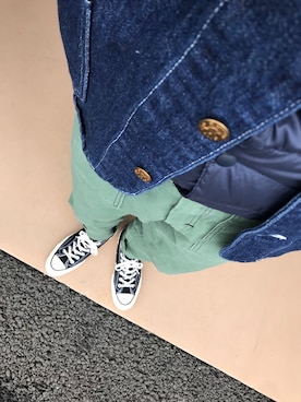 「チャックテイラー」｜「アイテム（デニムジャケット）」を使った、KEISUKEさん（メンズ・166cm）の冬コーディネート