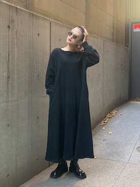 「Lui's（ルイス）のアイテム（ワンピース/ドレス）」を使った、Mikiさん（レディース・158cm）の冬コーディネート
