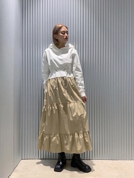 「Lui's（ルイス）のアイテム（ワンピース/ドレス）」を使った、Mikiさん（レディース・158cm）の冬コーディネート