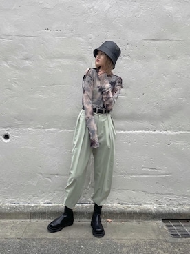 「Lui's（ルイス）のアイテム（帽子）」を使った、Mikiさん（レディース・158cm）の春コーディネート