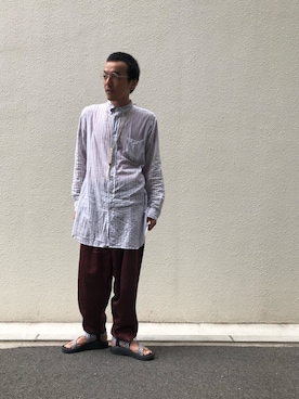 「RehersalL（リハーズオール）のアイテム」を使った、kogyaさん（メンズ・162cm）の夏コーディネート