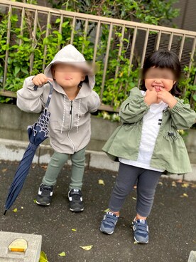 「Birthday（バースデイ）のアイテム（ジャケット/アウター、グレー系）」を使った、ryoazu1223さん（キッズ）の春コーディネート