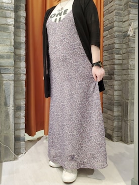 「小花柄ワンピース」｜「アイテム（トップス）」を使った、kumiさん（レディース・150cm）の春コーディネート