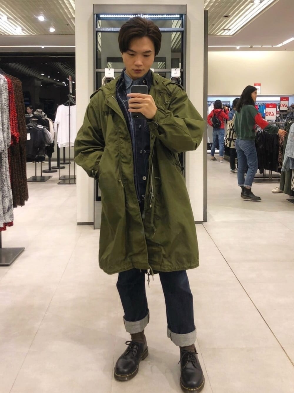 「M51、m51parka、USARMY、levis 501、米軍」｜「Levi'sのアイテム（デニムパンツ、その他）」を使った、YAOさん（メンズ・170cm）の冬コーディネートの1枚目の写真