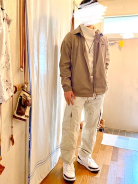 「DISCOAT（ディスコート）のアイテム（ナイロンジャケット）」を使った、大学生　【相互フォロー】さん（メンズ・165cm）の春コーディネート