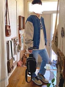 「Right-on（ライトオン）のアイテム（パーカー）」を使った、大学生　【相互フォロー】さん（メンズ・165cm）の春コーディネート