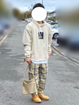 「Right-on（ライトオン）のアイテム（パーカー）」を使った、大学生　【相互フォロー】さん（メンズ・165cm）の春コーディネート