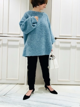 「ボリュームニット」｜「アイテム（パンプス）」を使った、kana@qualiteさん（レディース・152cm）の秋コーディネート