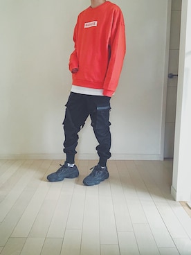 「neos（ネオス）のアイテム（スウェット）」を使った、ebitさん（メンズ・175cm）の春コーディネート