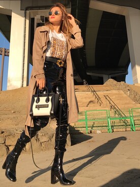 「アレキサンダーワン」｜「アイテム（ブーツ）」を使った、Annaさん（レディース・165cm）の冬コーディネート